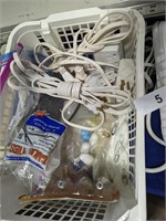 Basket w/ Electric Cords, Power Strip & Other