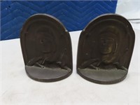 Antique 5" Cast Iron Bookends THE AVIATOR