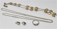 Sterling Necklaces, Clip On Earrings and Ring
