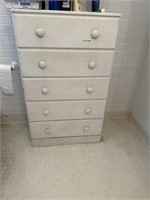 5 DRAWER PAINTED CHEST - 27" X 14" X 42"