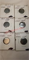 Collection  of war penny's  WWII