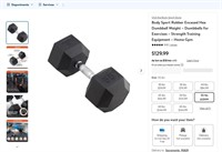 FM8201  Rubber Hex Dumbbell Home Gym 55 LB