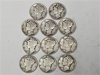 11- Mercury Silver Dime 1940's Coins