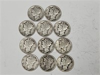 11- Mercury Silver Dime 1940'S Coins