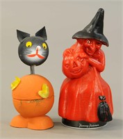TWO HALLOWEEN CANDY CONTAINERS