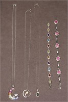 (3) Sterling Silver Necklaces + (2) Bracelets