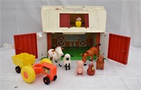 Vintage Fisher Price Barn & Animal Set