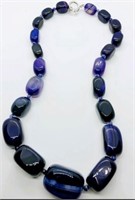 Silver 645.70 cts Purple Agate Necklace
