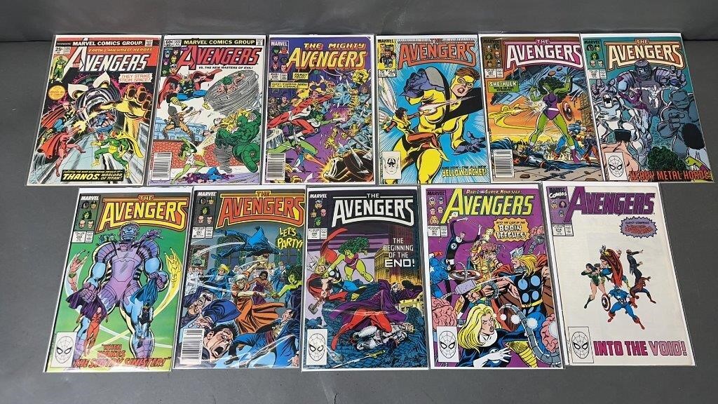 11pc The Avengers #125-314 Key Marvel Comic Books