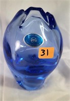 Beautiful blue art glass Czeh Republic
