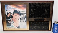 Autographed Ted Williams Plaque w COA