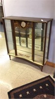GLASS FRONT DISPLAY CASE,36" WITH CLOCK