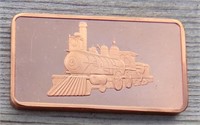 1oz Copper Art Bar Railroad Train