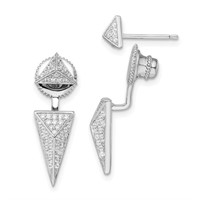 Silver  Micro Pavé Crystal Modern Earrings