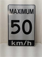 Metal 50 KM/Hr Speed Limit Sign