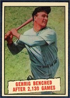 1961 Topps Lou Gehrig "Gehrig Benched After 2,130
