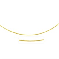 14k Gold Thin Motif Round Omega Chain
