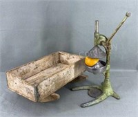 Primitive Doll Bed and Fruit Press