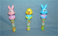Group of 3 figural nodders/bobble heads candy cont