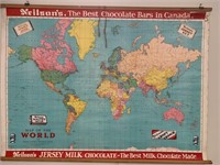 Vintage 1940s-50s Neilson's Chocolate World Map