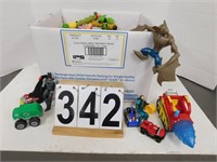 Box of Toys w/ Cars ~ Trucks ~ Action Figures