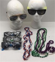 Toy Bead Necklaces & Sunglasses Lot