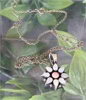 Sterling Silver MOP Flower Necklace
