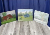 3 Paintings on Canvas