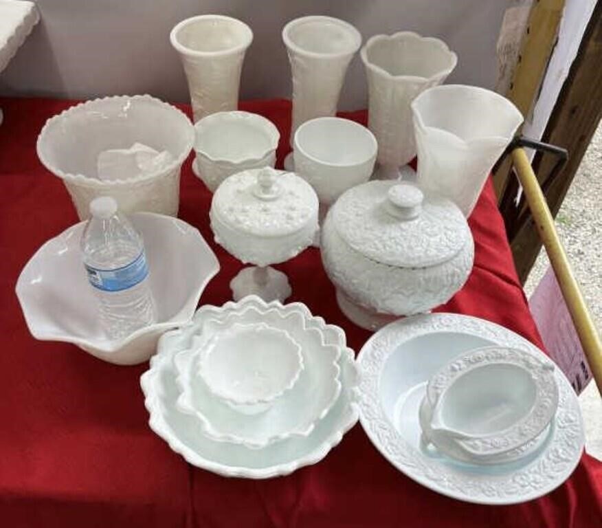 Vintage Milk Glass Home Decor Collection
 See