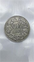 1943 Silver 1/2 Franc Coin