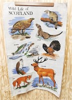 Wild Life of Scotland Tea Towel Wall Hanging NOS