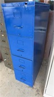 Blue metal file cabinet