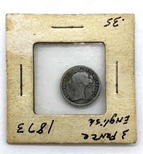 1873 England Three Pence