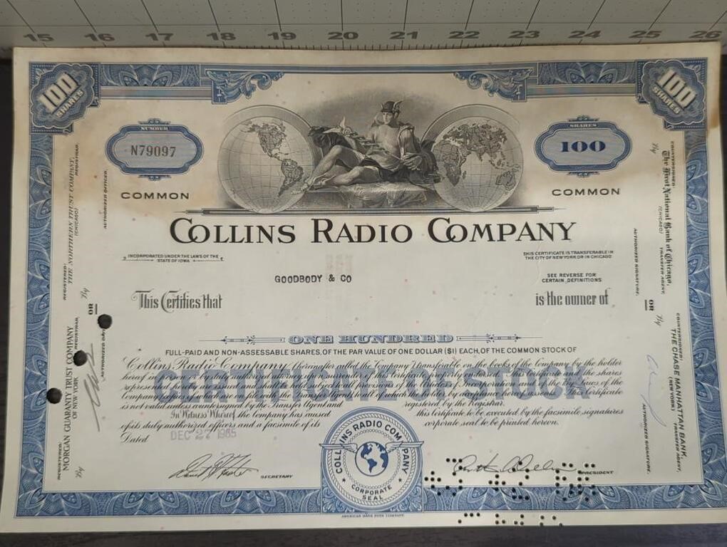 Collins radio stock
