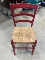 Red Ladder Back Chair With Whicker Seat, see