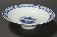 Chinese Blue and White Porcelain Pedestal Bowl,