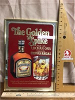 The golden spike liquor mirror bar sign