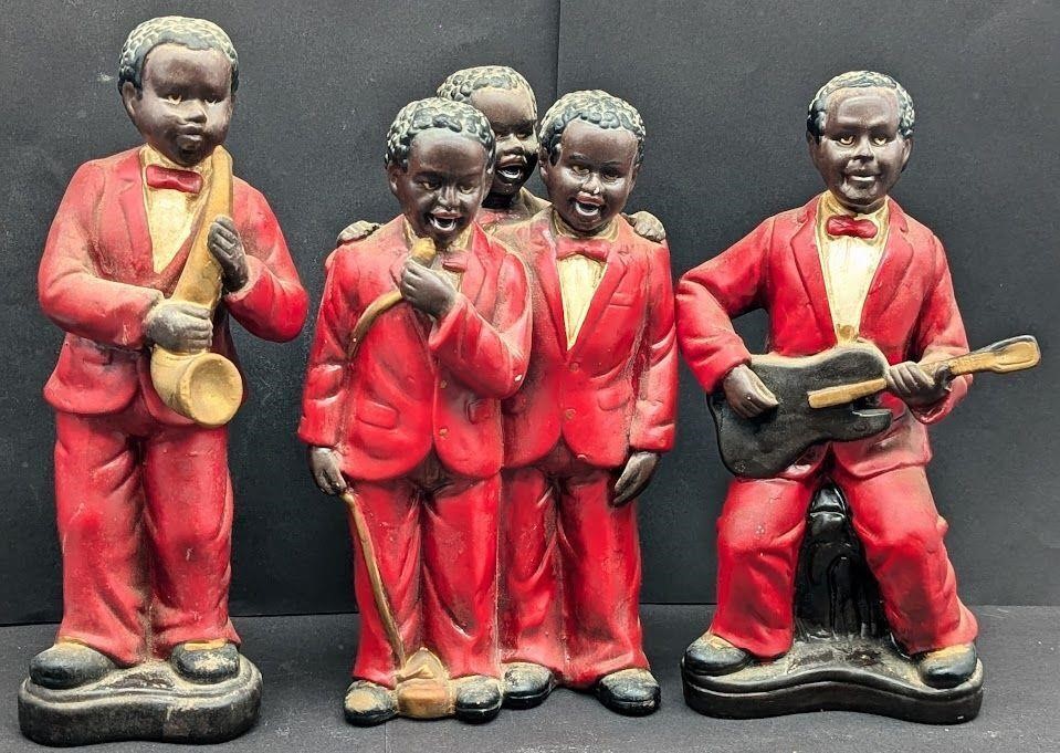 5 Jazz Blues Band Players Statues Americana