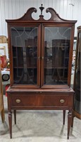 Vintage Mahogany Federal Style China Cabinet With