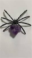 Amethyst spider! Real amethyst on black metal