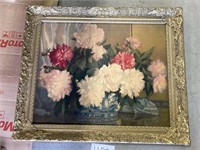Ornate Framed Vintage Flower Print -35x30