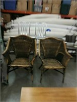 Pair of cane armchairs