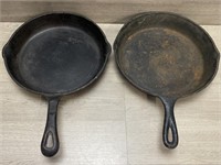 (2) Cast Iron Frying Pans 10"