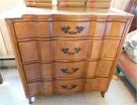 Mid Century 4 drawer chest with leather insert,