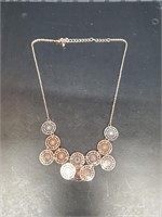 LONNA & lILLY gOLD tONED TEXTURED DISC NECKLACE