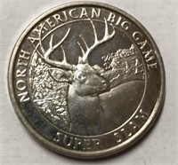 Silver Plate N. American Buck Game Coin