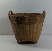 Vintage Wicker Bushel Basket with Handles