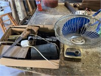 Motor, router guide, fan, small hand saw