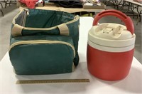 Cooler bag w/ Igloo water jug - unknown gallons