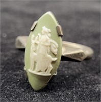 Sterling .925 Wedgwood Jasperware Ring Sz 6